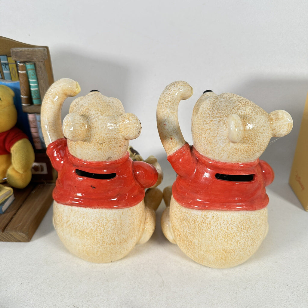 Winnie Pooh Bundle Book Ends Deceptive Played Piggy Banks Photo Frame Etc
