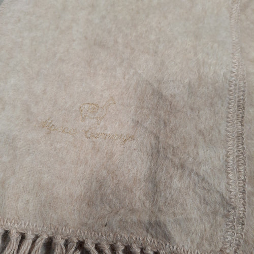 Alpaca Camargo Beige Natural Alpaca Blend Tassel Scarf - Made in Peru - 170cm - Used