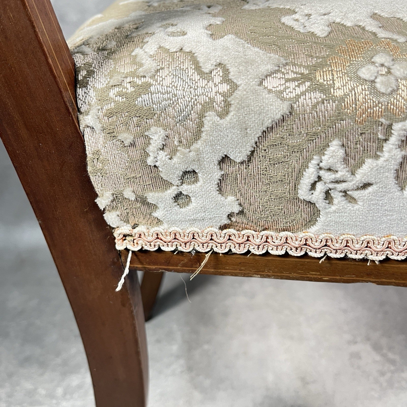Edwardian Inlaid Mahogany Dining Chair Satinwood Fan Motif Detail c1900 Antique
