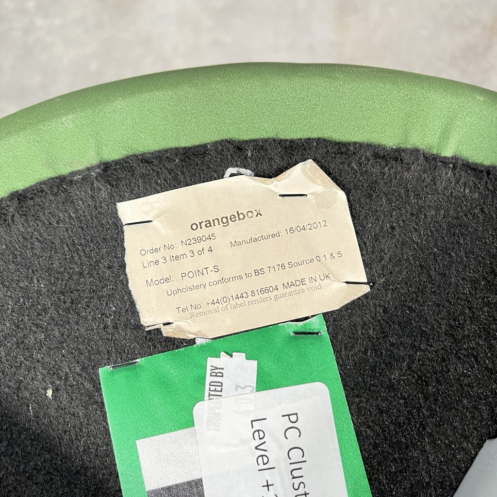 Orangebox Point-S Ottoman Footstool Pouffe - Green Fabric, Aluminium Legs, Used, UK Made 2012