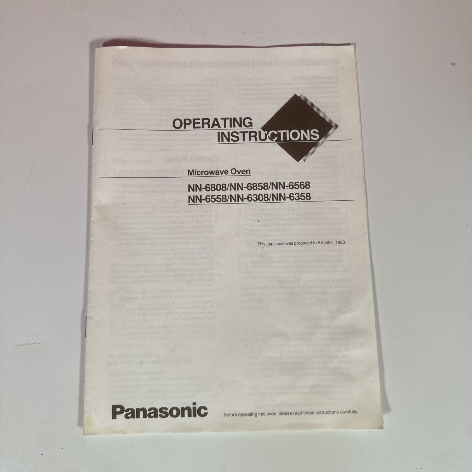 Panasonic NN-6358 700W Microwave Oven | White | Vintage | Used | Includes Manual