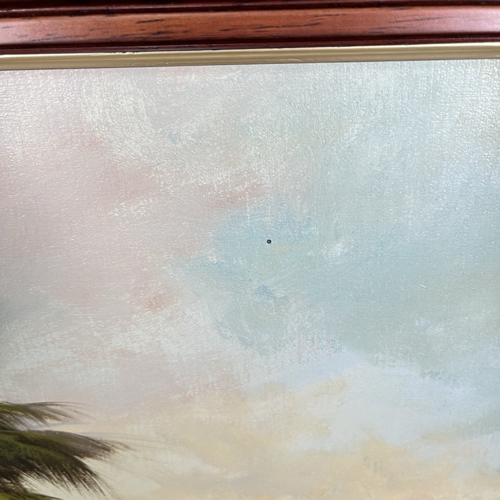 Signed Original Painting on Board | Desert Camel Scene with Travellers | J. Perkins | Framed | Used