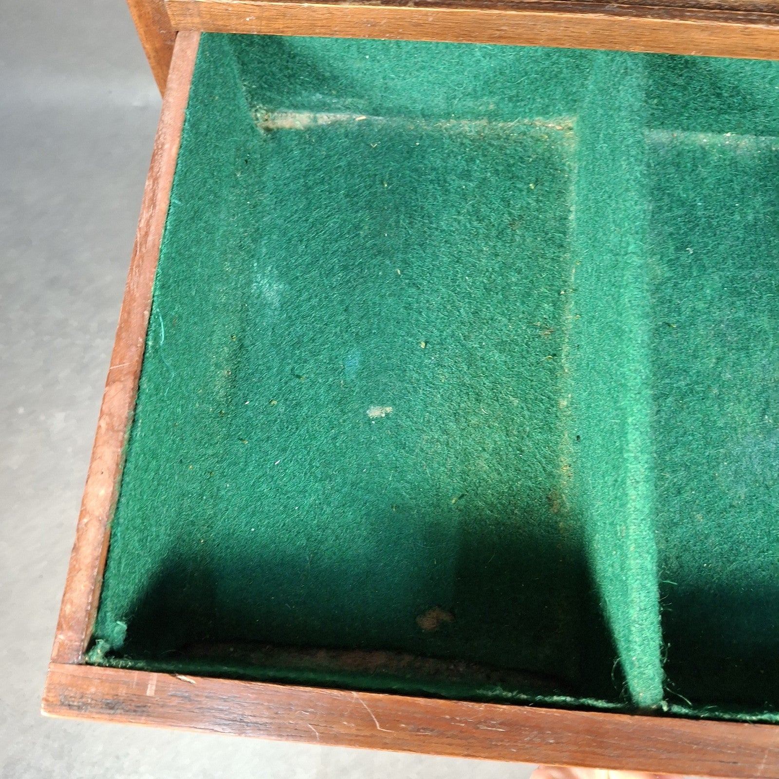 Antique Mahogany Side Cabinet Green Felt Drawer Early 20thC Smoker’s / Music VTG