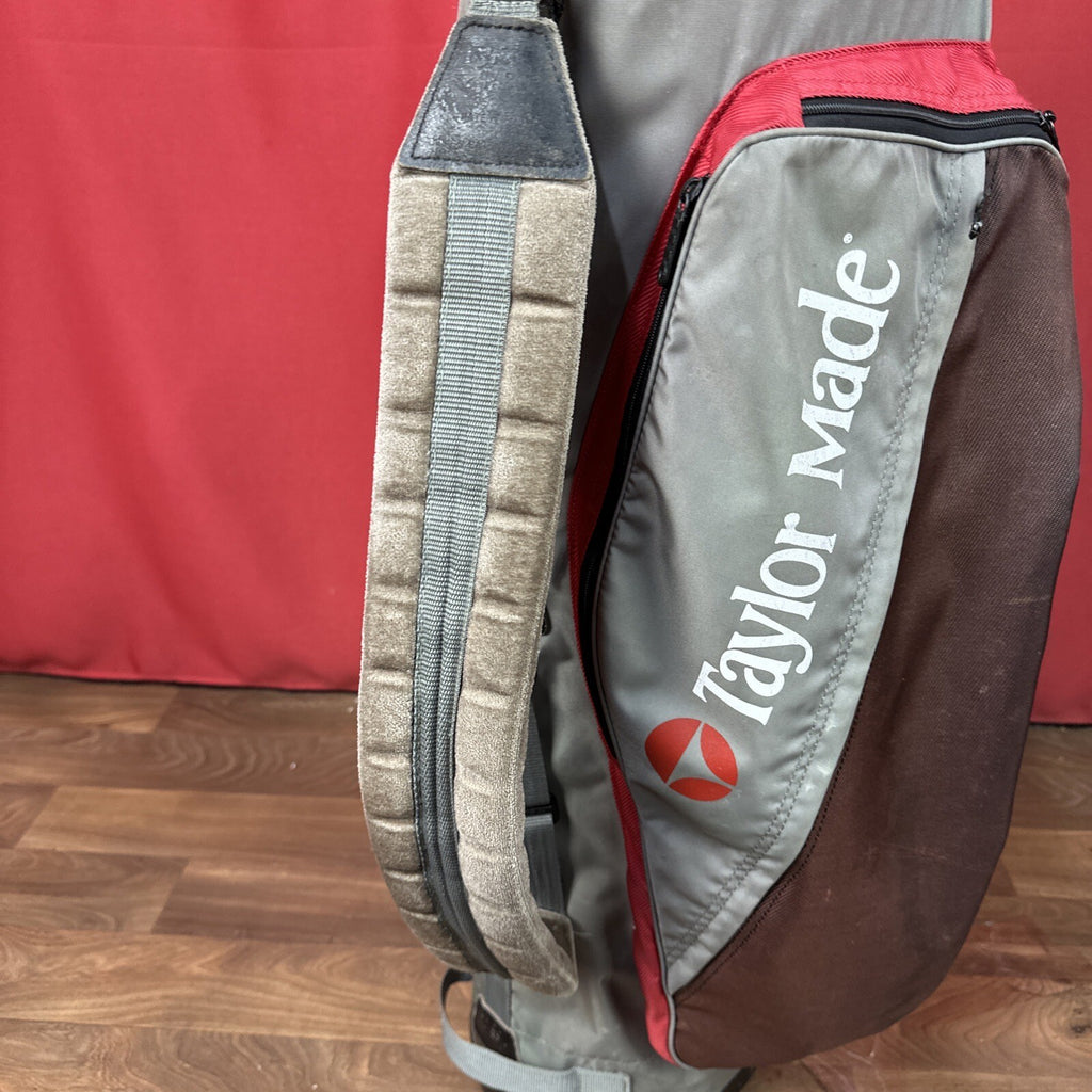 TaylorMade Golf Cart Bag - Grey & Red - 4-Way Shaft-Shield Divider - 1990s Vintage - Used