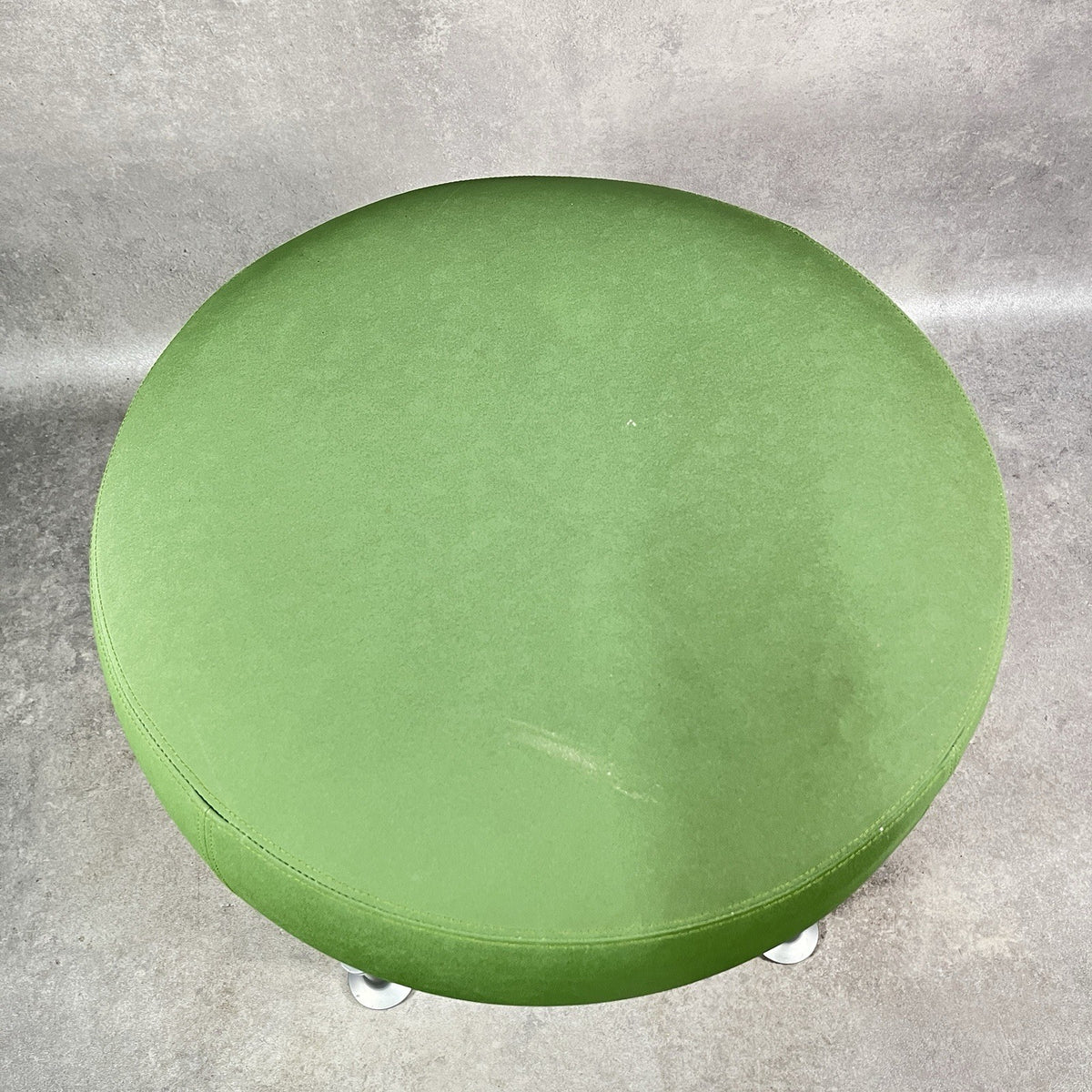 Orangebox Point-S Ottoman Footstool Pouffe - Green Fabric, Aluminium Legs, Used, UK Made 2012
