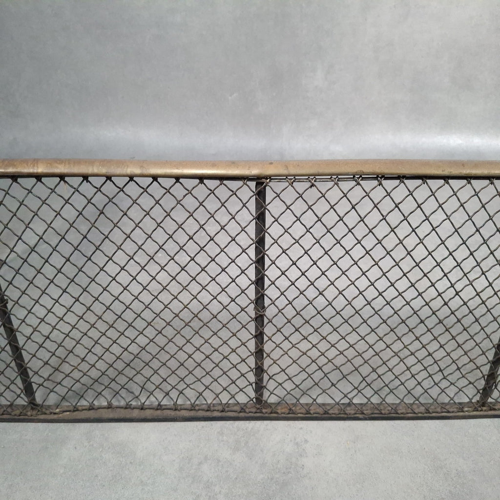 Antique 19th Century Nursery Spark Guard Brass Rim & Wire Mesh Fireplace Screen