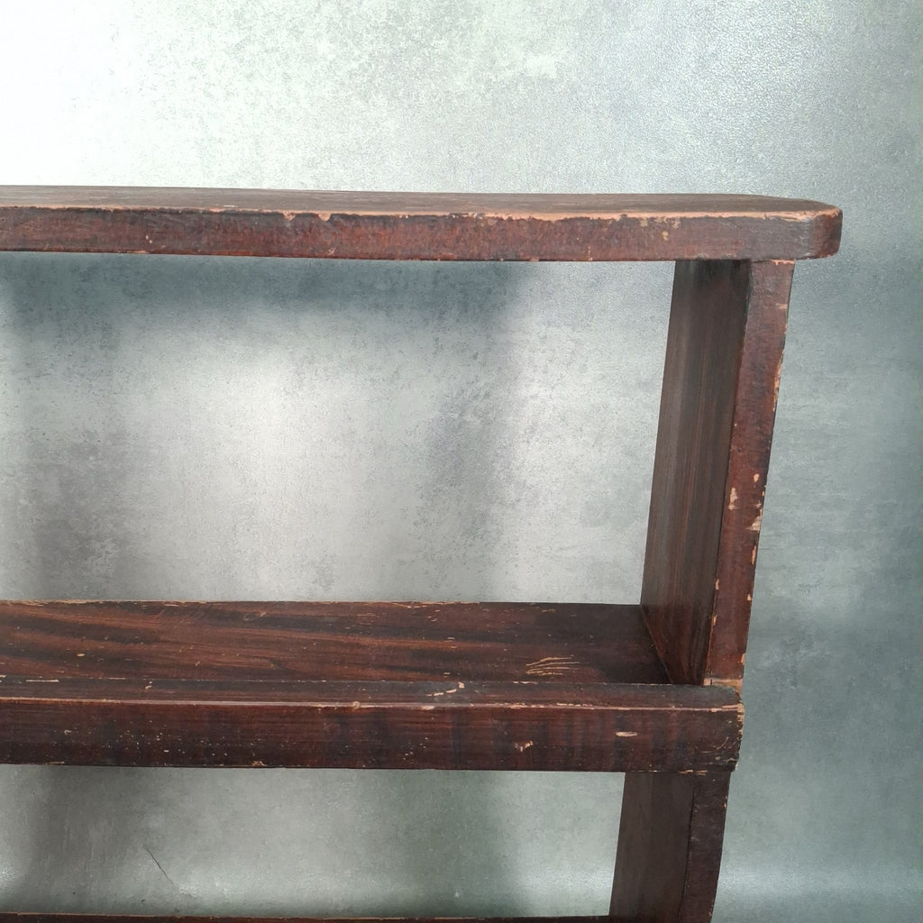 Vintage Handmade Pine Bookshelf | 1940s Utility Era | Rustic Shelving Unit | Used