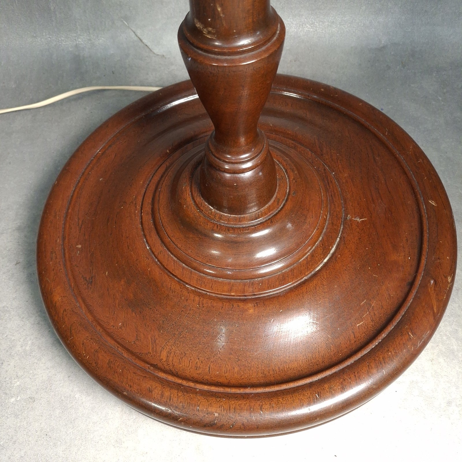 Vintage Carved Wooden Standard Floor Lamp Oriental Bamboo Motif Tall Asian