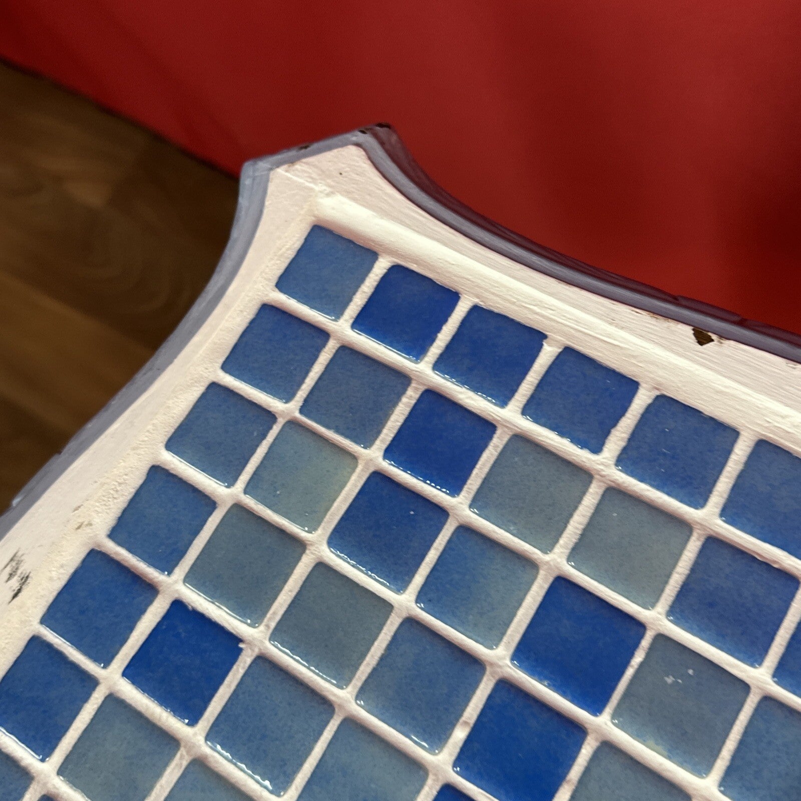Tiled Top Mosaic Side Table Baby Blue Home Made Custom Table