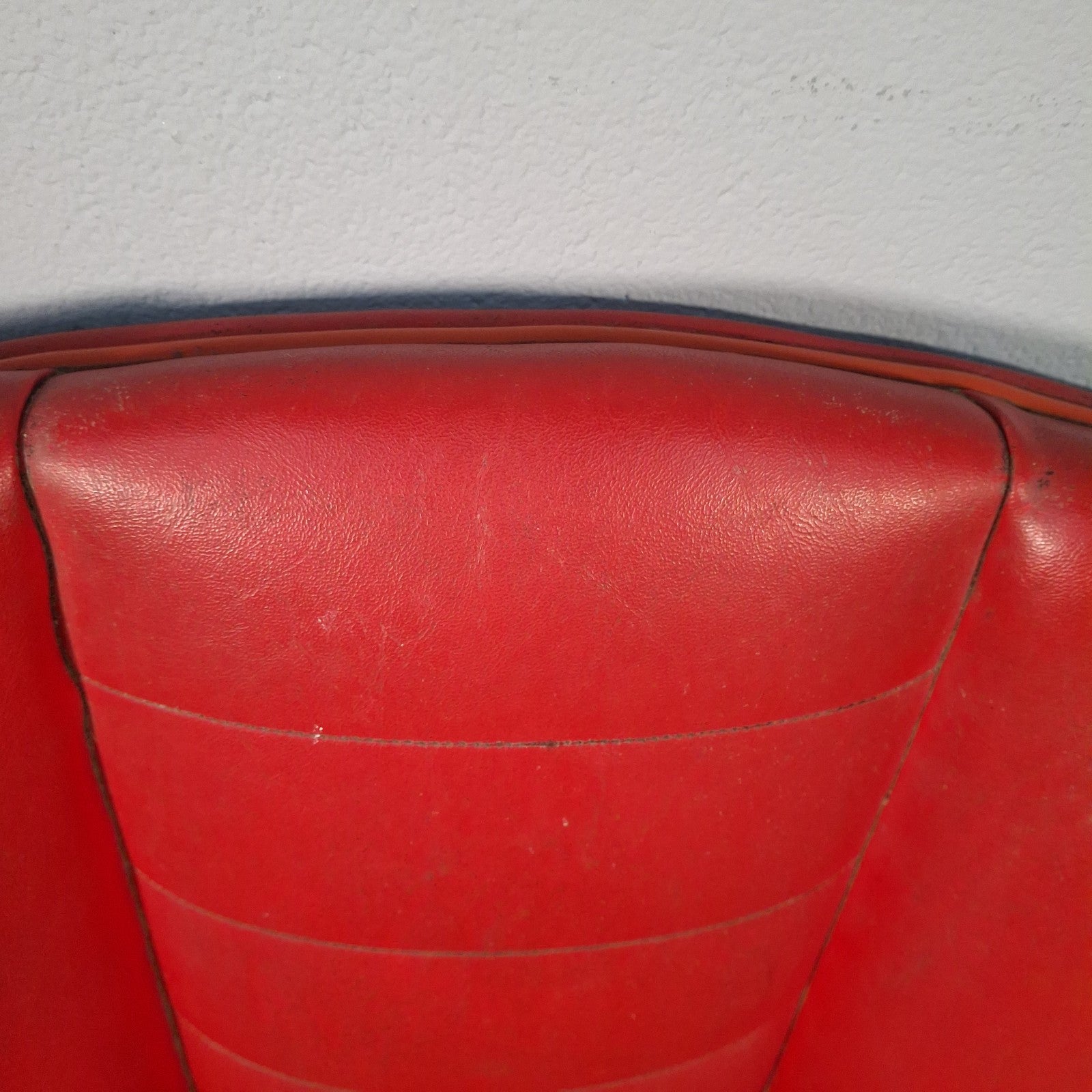 Vintage Red Vinyl Swivel Armchair | Barber Salon Style | Used | Restoration Project