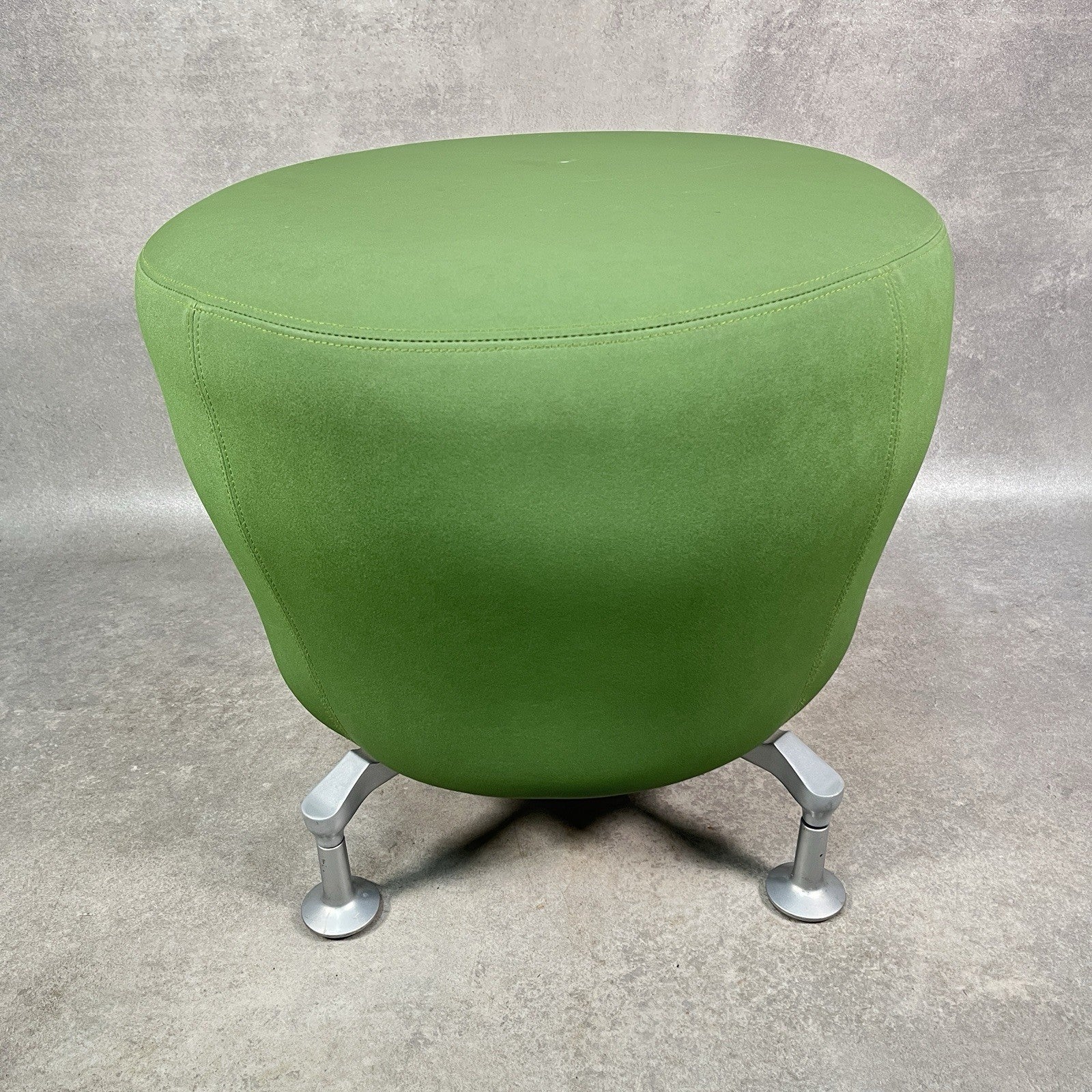 Orangebox POINT-S Soft Seating Ottoman | Green Fabric | Aluminium Legs | 2012 | Used | UK Made