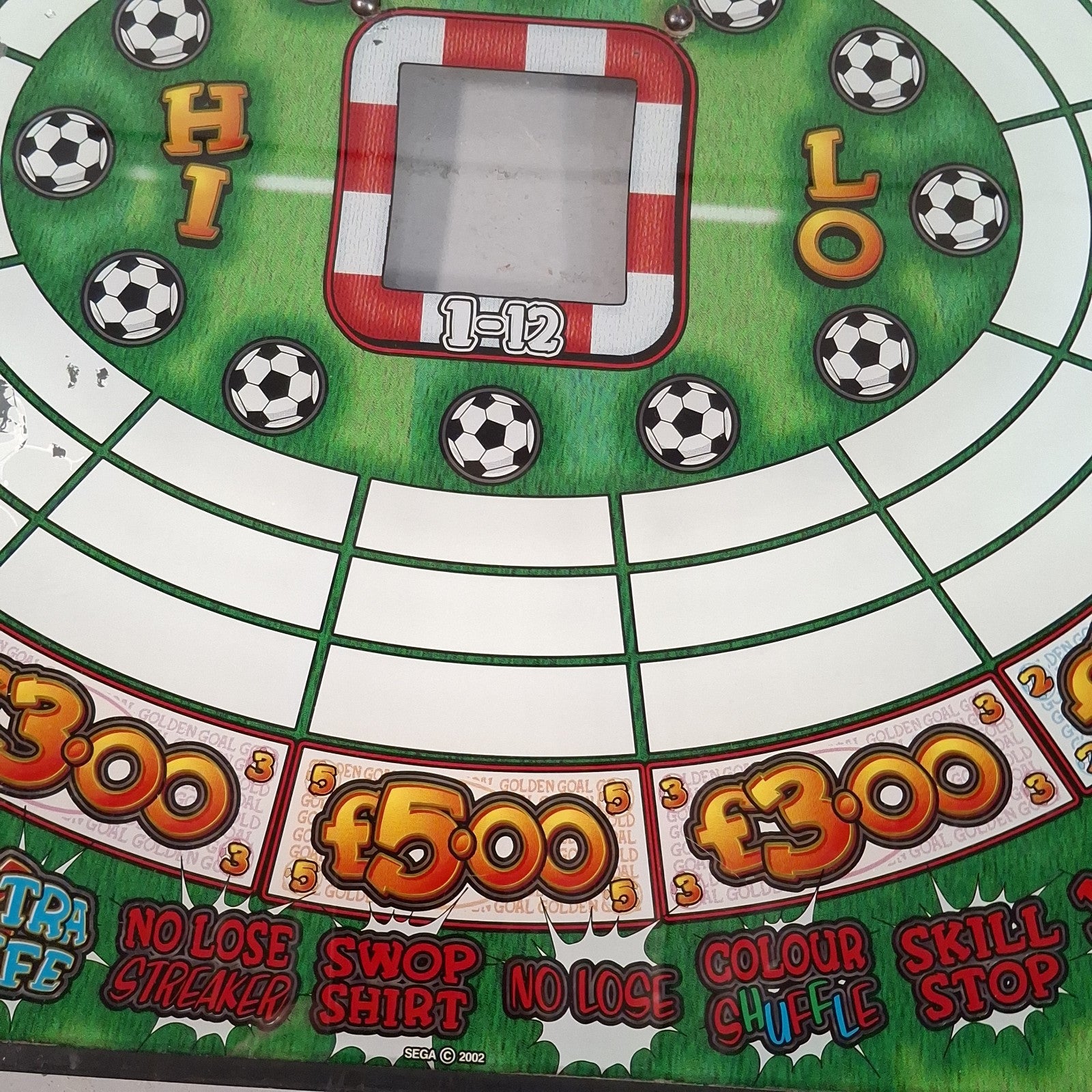 Sega Golden Goal Original Arcade Fruit Machine Glass Panels | Used | Wall Art | Man Cave