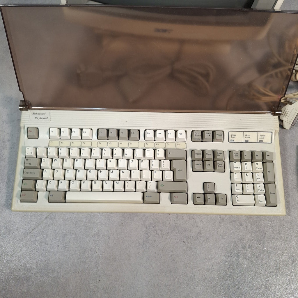 OMT CM-6560 CRT Monitor, FK-2002 Mechanical Keyboard & Genesis Mouse | Retro PC Bundle | Used