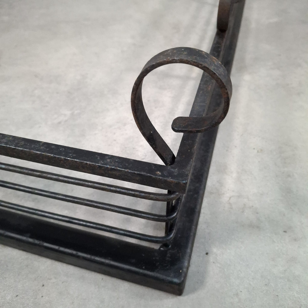 Vintage Black Metal Fireplace Fender | Hearth Kerb Guard | Wrought Iron Style | Used