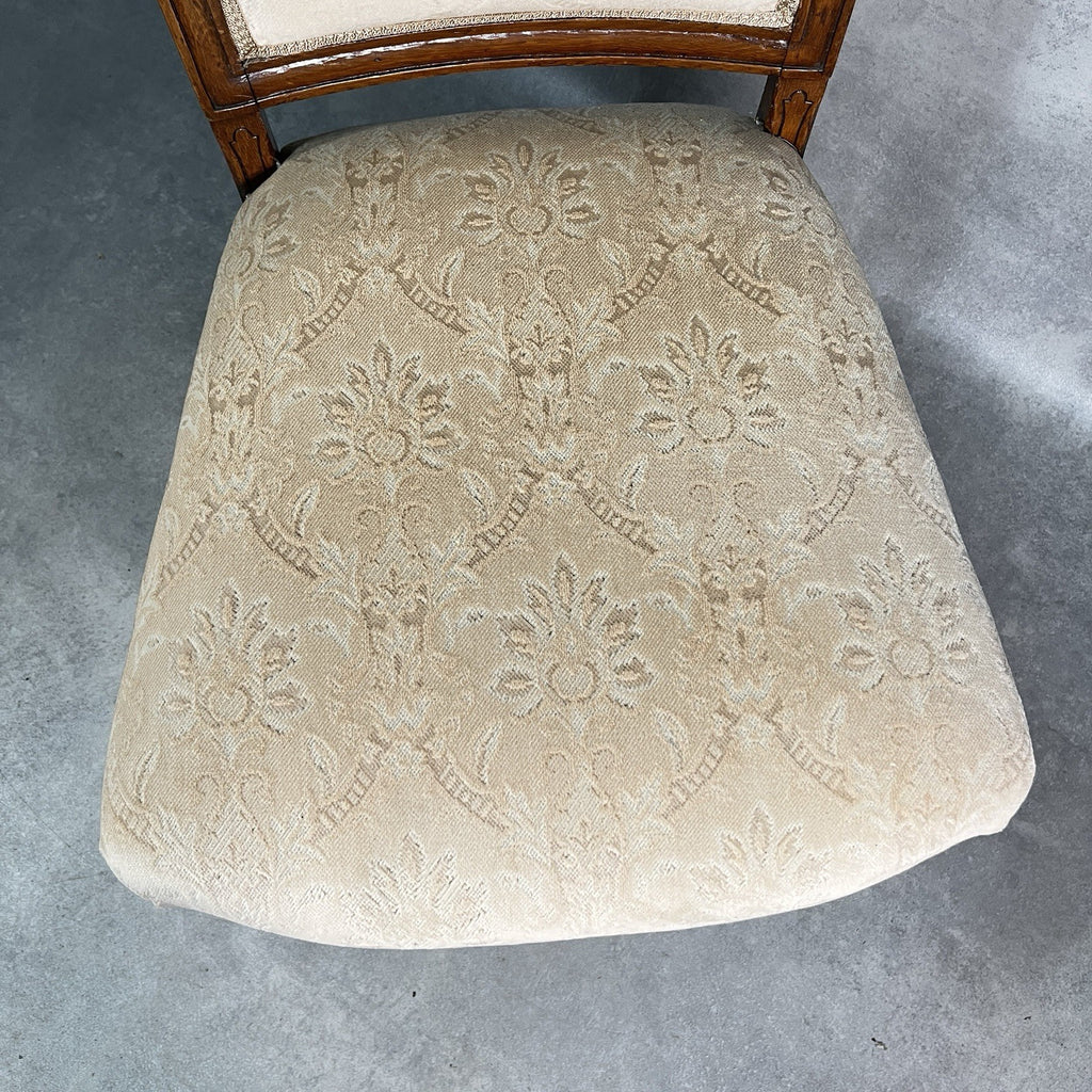 Victorian Scroll Back Mahogany Dining Chair | c.1880 | Brass Castors | Antique | Used
