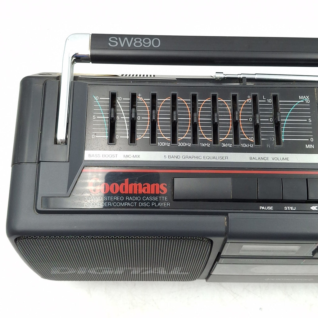 Goodmans SW890 Ghetto Blaster CD Tape Radio Boombox EQ Rare Vintage Stereo Prop