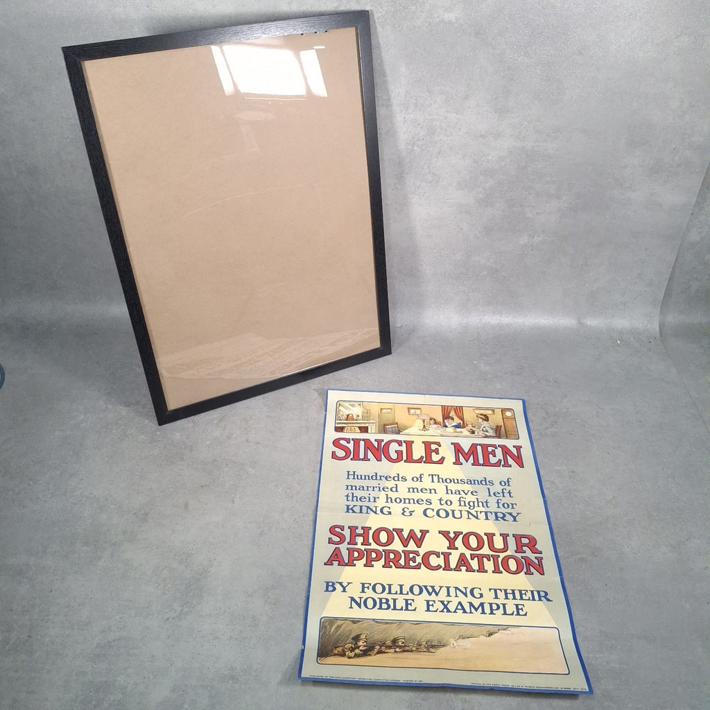 Very Rare Original 1915 WW1 British Propaganda Recruitment Poster Single Men
