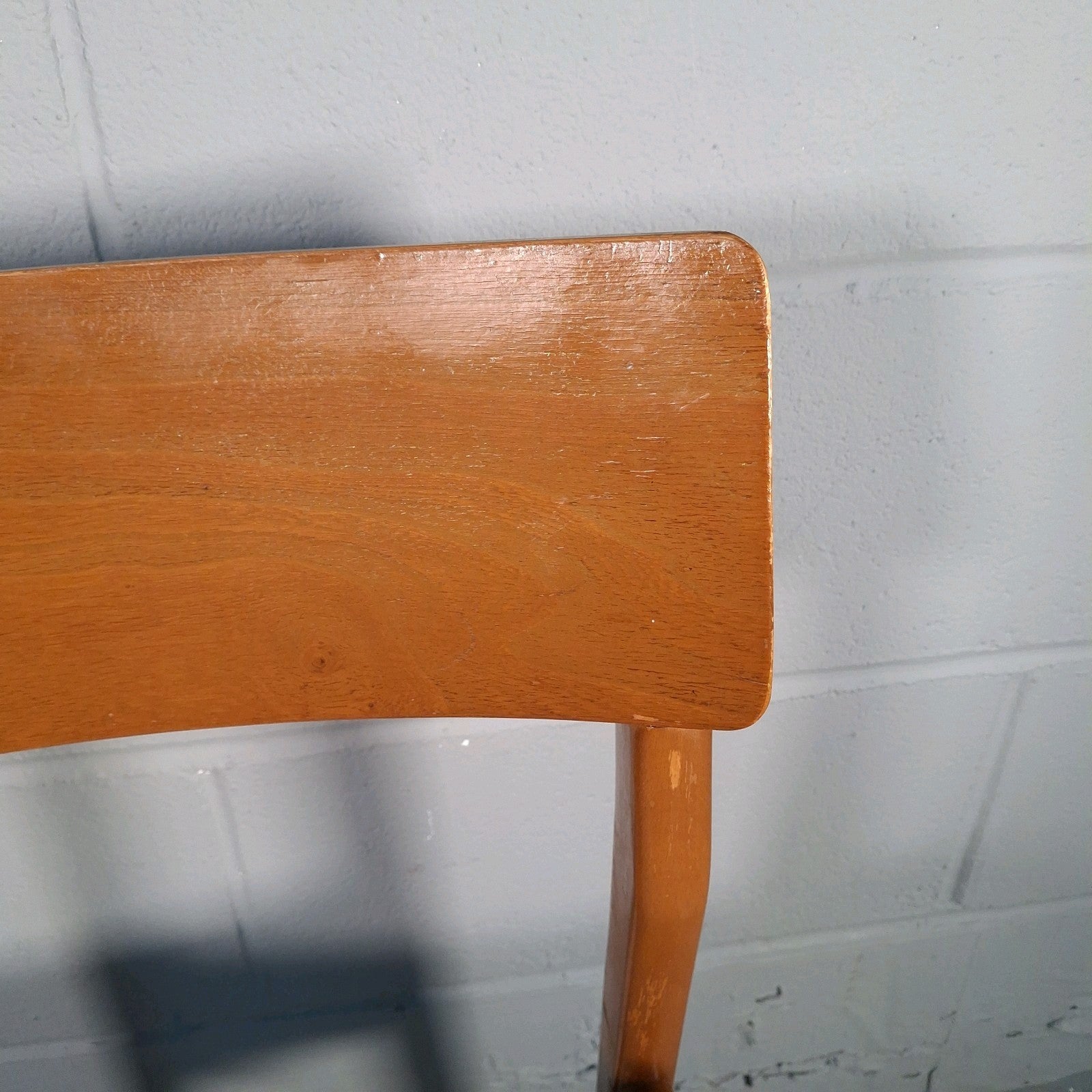 Vintage Mid-Century Modern Dining Chair | Teak-Tone Frame & Woven Seat | Used