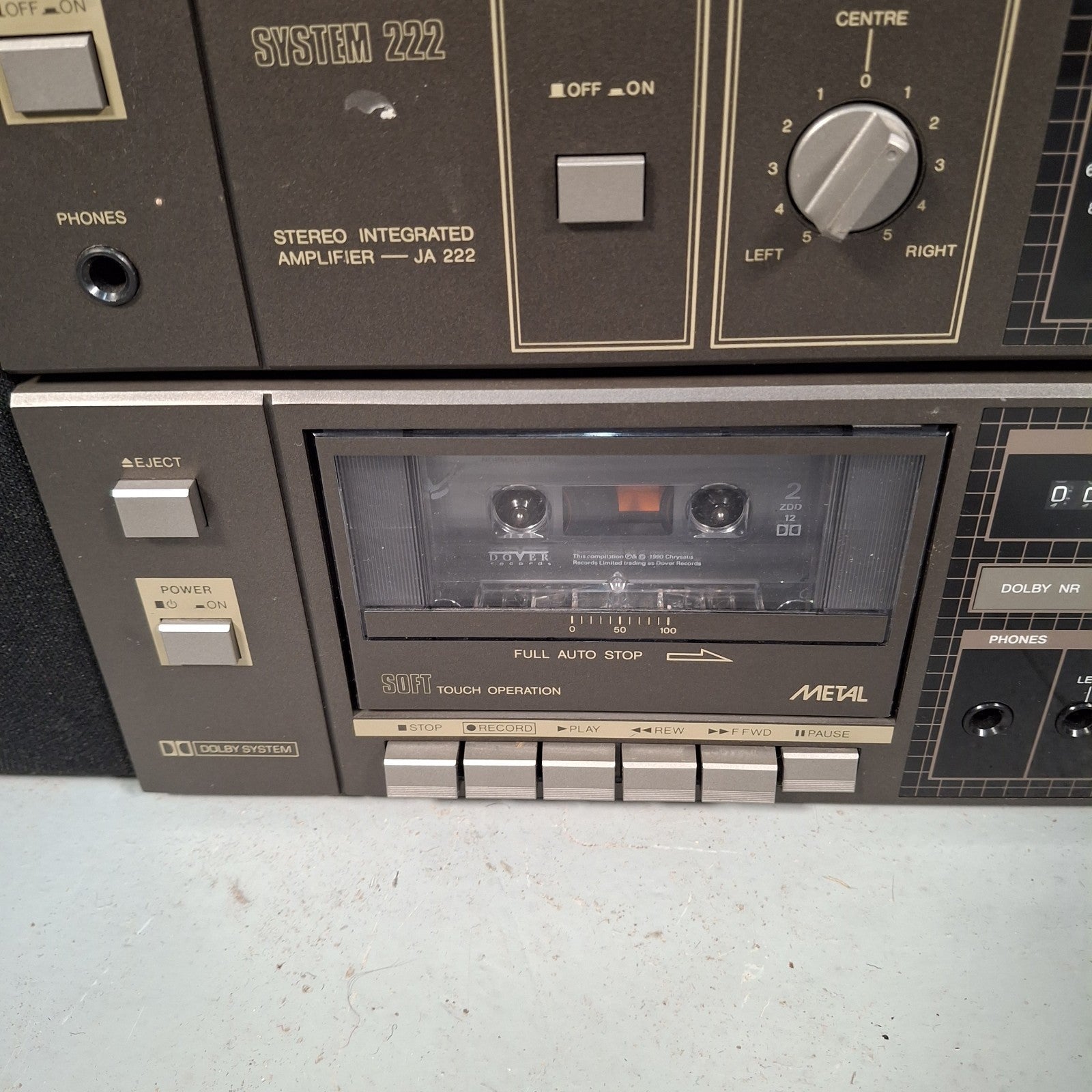 Sanyo Hi-Fi System 222 Tuner Amp Cassette Deck & Speakers — Cassette Deck Faulty