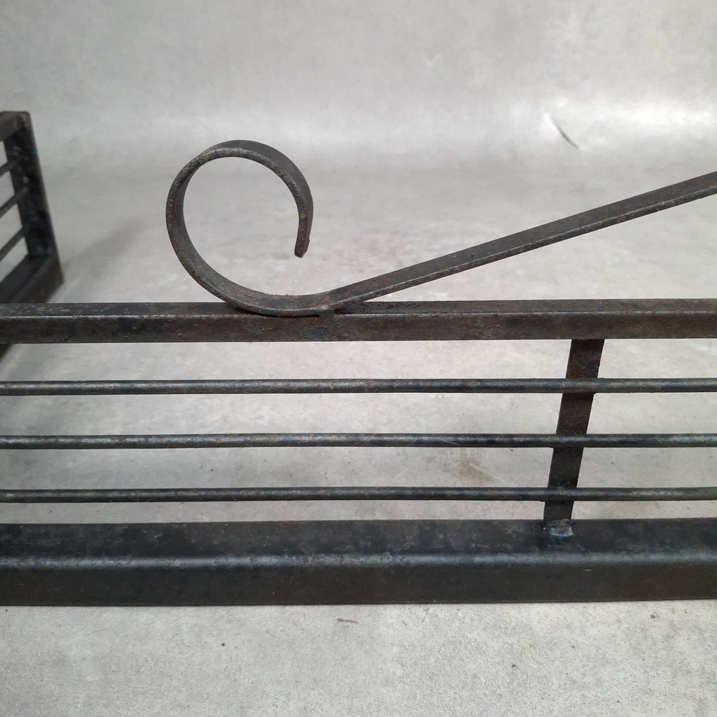 Vintage Black Metal Fireplace Fender | Hearth Kerb Guard | Wrought Iron Style | Used