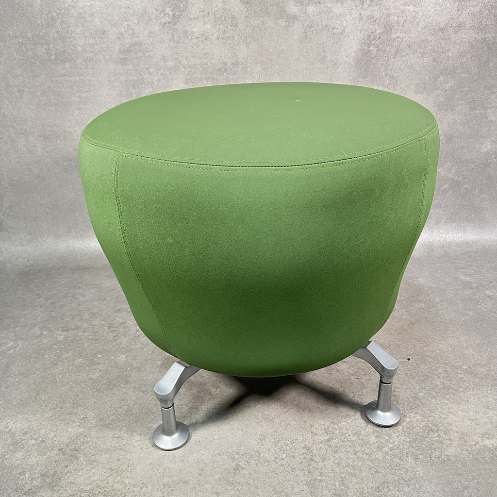 Orangebox POINT-S Soft Seating Ottoman | Green Fabric | Aluminium Legs | 2012 | Used | UK Made