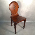 Victorian Mahogany Shield Back Chair | Brass Monogram | Antique | Previously Repaired | Used