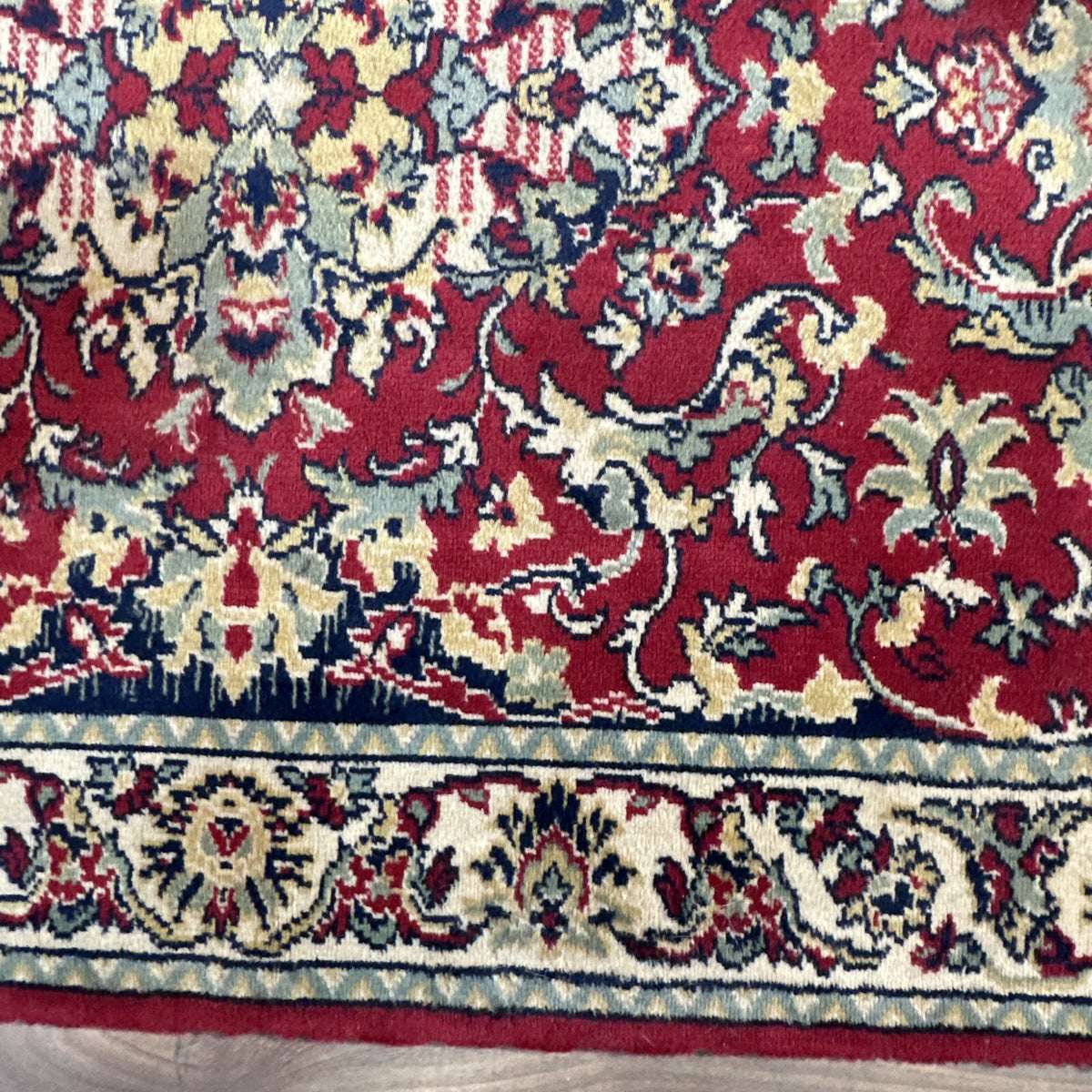 Louis de Poortere Kandahar Wool Rug - Red Traditional Persian Floral Design - 68x35" - Used