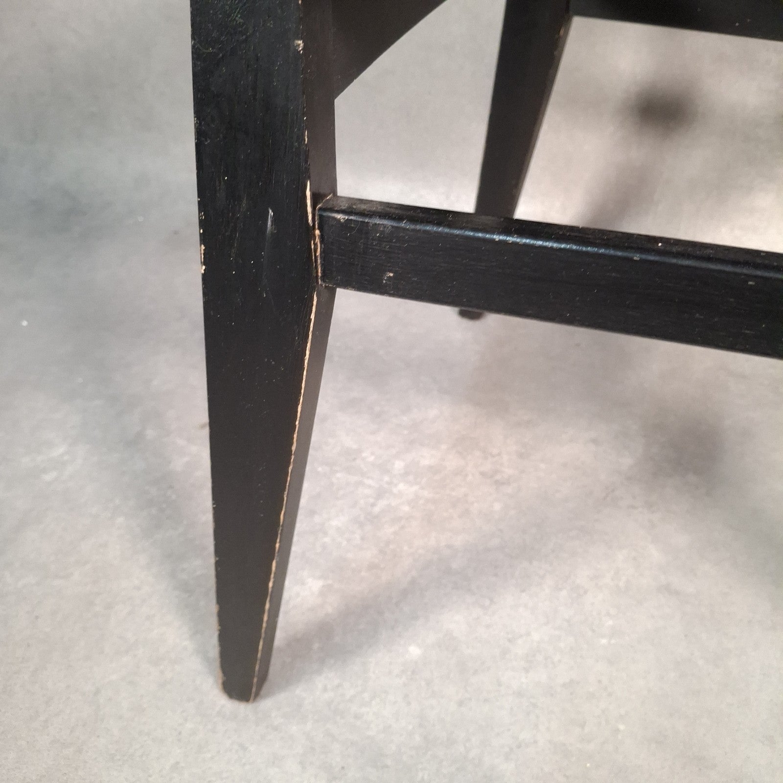 Vintage 1960s Mid-Century Dining Chair | Green Vinyl Seat | Bent Ply Backrest | Black Frame | Used
