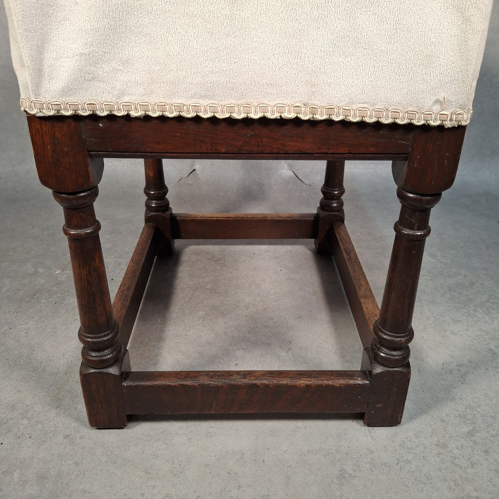 Parker Knoll Vintage Upholstered Footstool Ottoman Turned Legs Stool