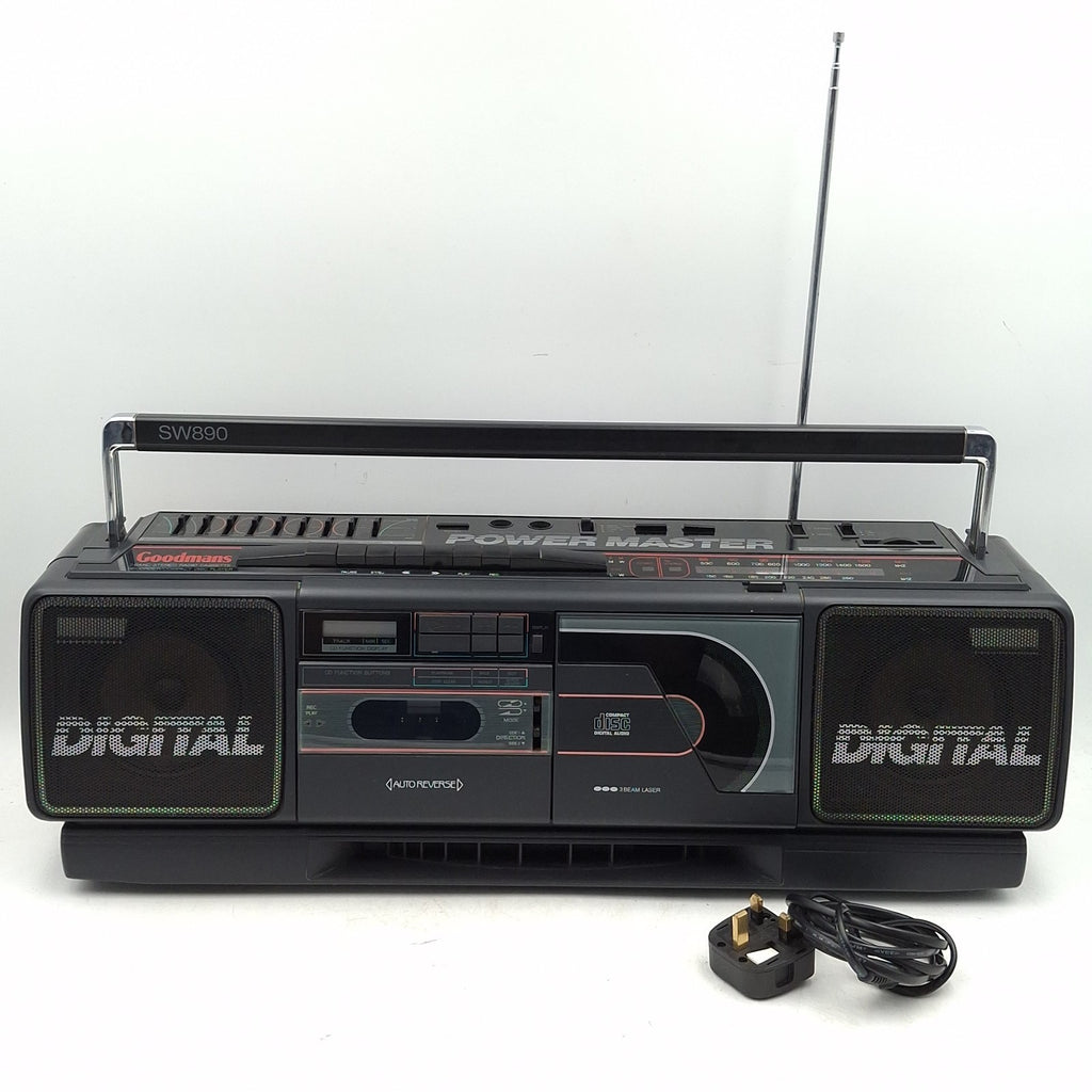 Goodmans SW890 Ghetto Blaster CD Tape Radio Boombox EQ Rare Vintage Stereo Prop