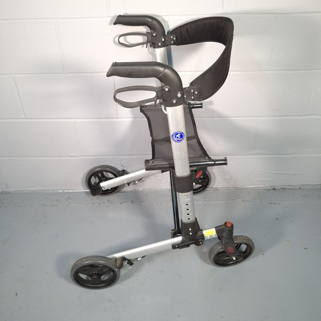 Drive WA018 X-Fold Rollator Walker with Seat & Backrest | Adjustable Height | Used | Silver