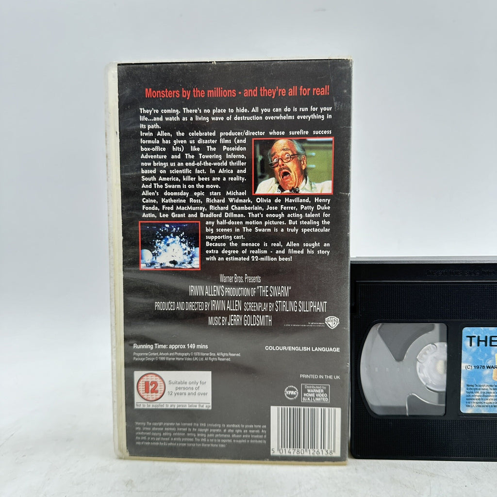 The Swarm (1978) VHS - Irwin Allen - Michael Caine - Warner Home Video UK PAL - Pre-Owned