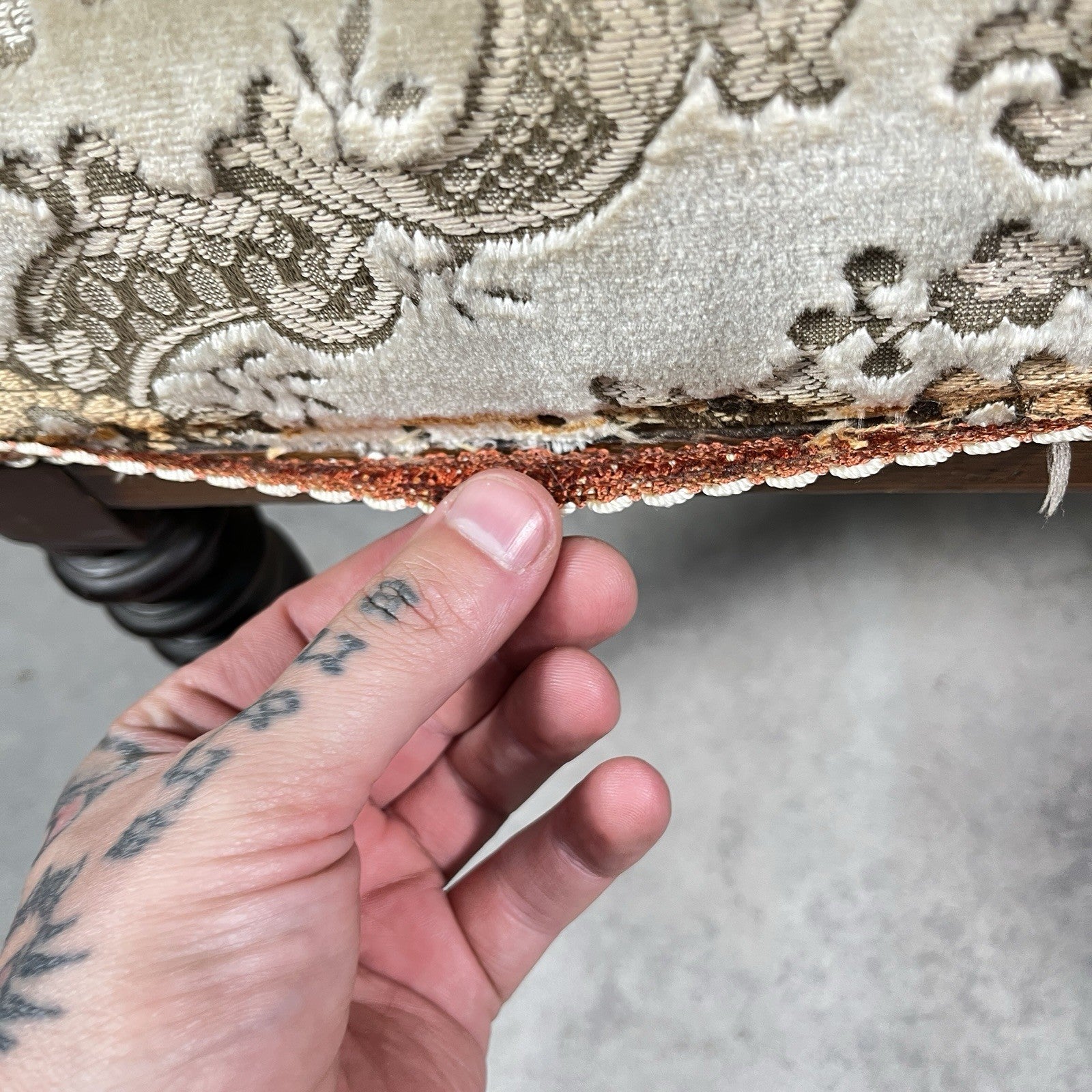Edwardian Inlaid Mahogany Bedroom Chair | Satinwood Fan Motif | Floral Upholstery | Castors | c.1900 | Used