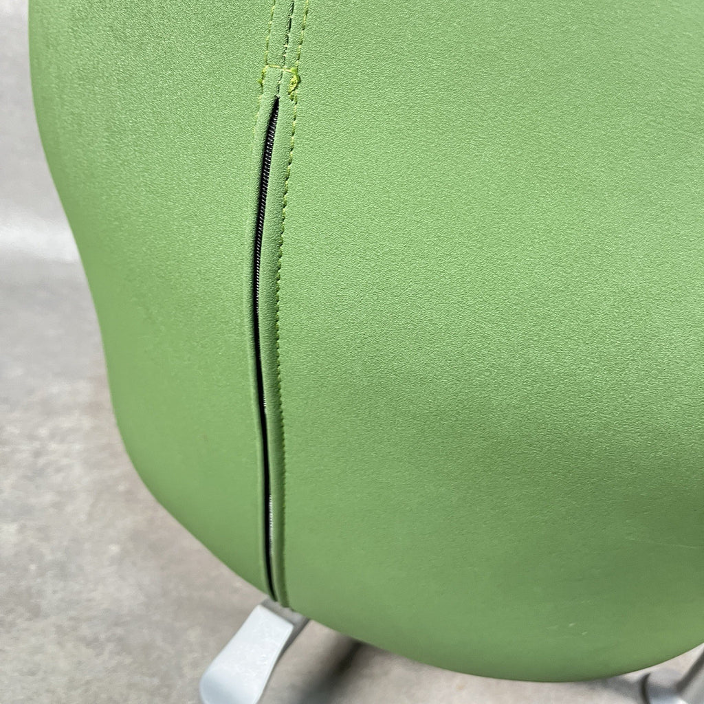 Orangebox Point-S Ottoman Footstool Pouffe - Green Fabric, Aluminium Legs, Used, UK Made 2012