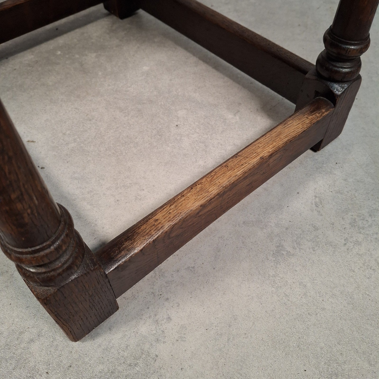 Parker Knoll Vintage Upholstered Footstool Ottoman Turned Legs Stool
