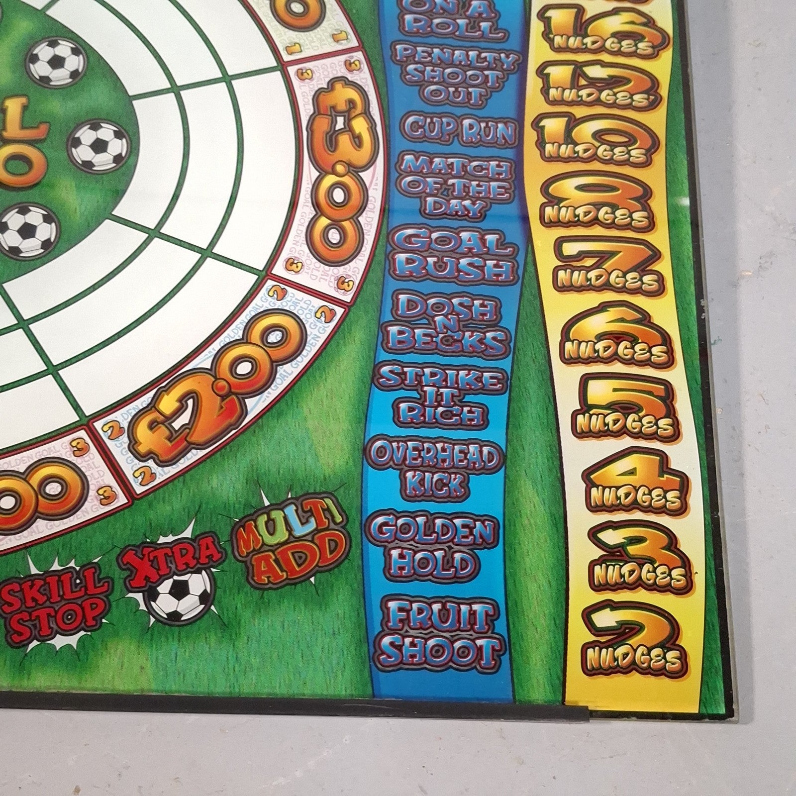 Sega Golden Goal Original Arcade Fruit Machine Glass Panels | Used | Wall Art | Man Cave